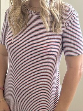 Scotch & Soda Amsterdam’s Blauw Striped Fitted Ribbed T Shirt Combo A